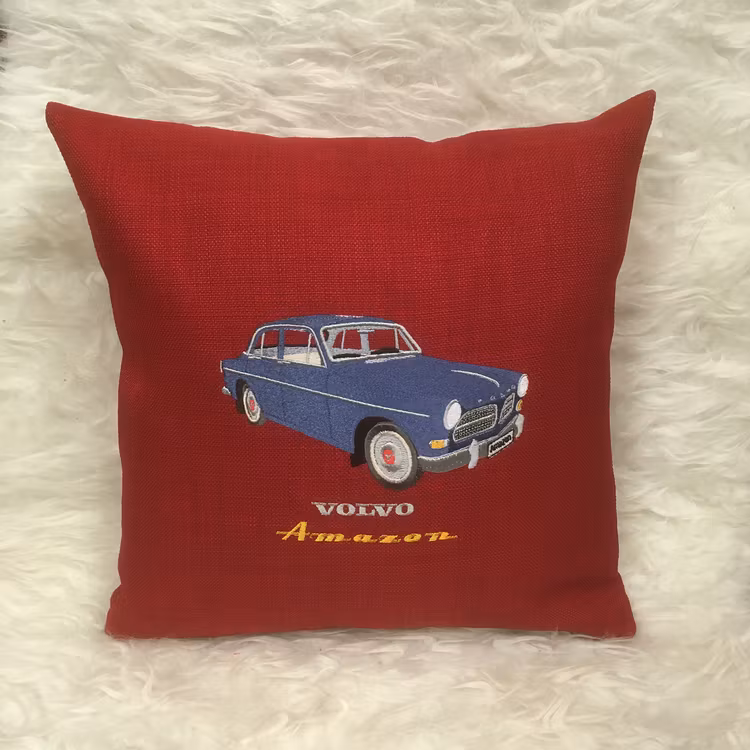 Volvo Amazon 4D, 1963, kuddfodral vinröd