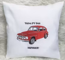 Volvo PV 544 Sport, 1965 med eget reg.nr. Kuddfodral vit.