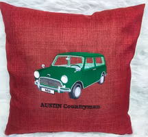 Austin Countryman, 1965, kuddfodral vinröd