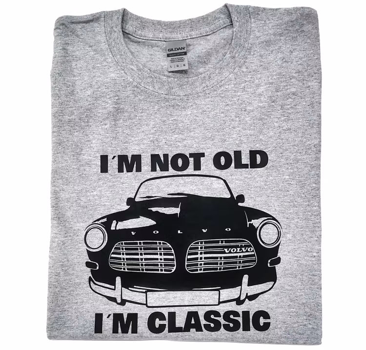 Grå T-shirt, herr. Old Classic Amazon