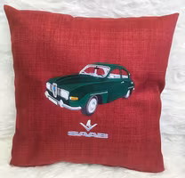 Saab 96 V4, 1969, kuddfodral vinröd