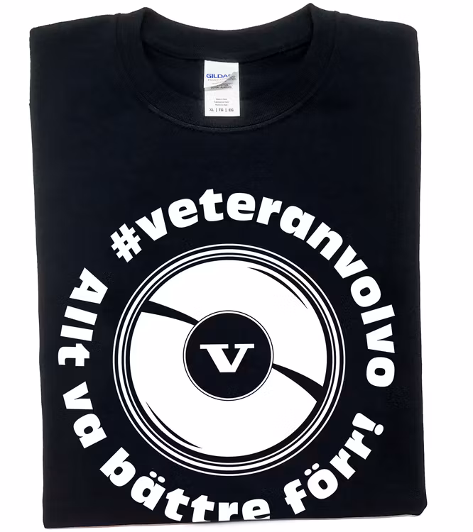 Svart T-shirt, herr. "Allt va bättre förr" Vitt tryck. Storlek XL