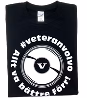 Svart T-shirt, herr. "Allt va bättre förr" Vitt tryck. Storlek XL