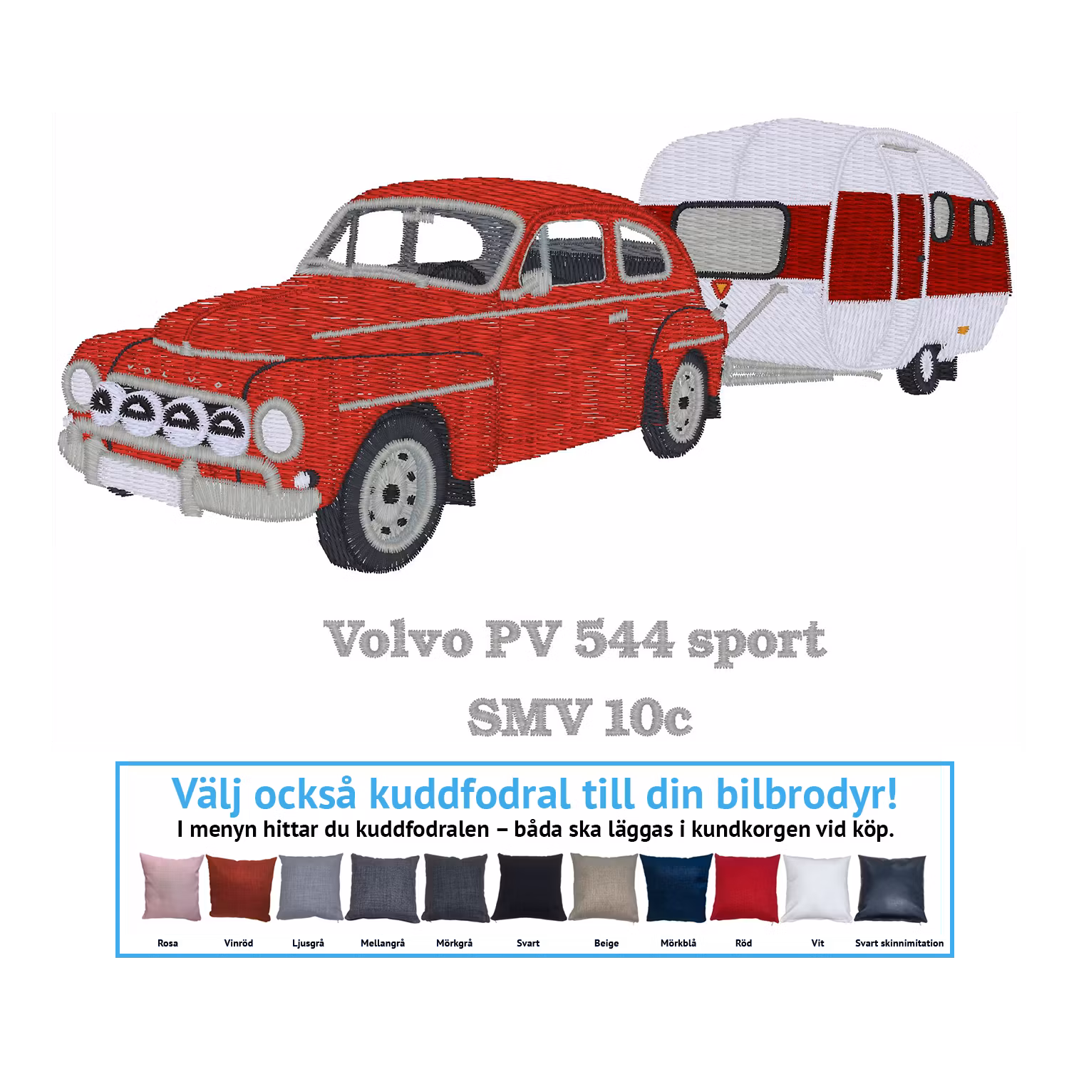 Volvo PV 544, 1965 + husvagn SMV 10C, 1964 (omlackerad)