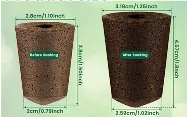 Tjockare odlingspluggar- hydroponiska pluggar 3,8cm x 2,8cm