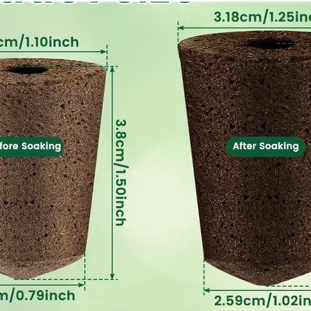 Tjockare odlingspluggar- hydroponiska pluggar 3,8cm x 2,8cm