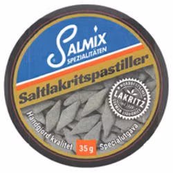 Salmix Saltlakritspastiller plåtask