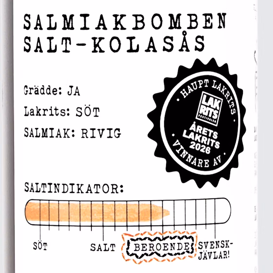 Salmiakbomben Salt-Kolasås