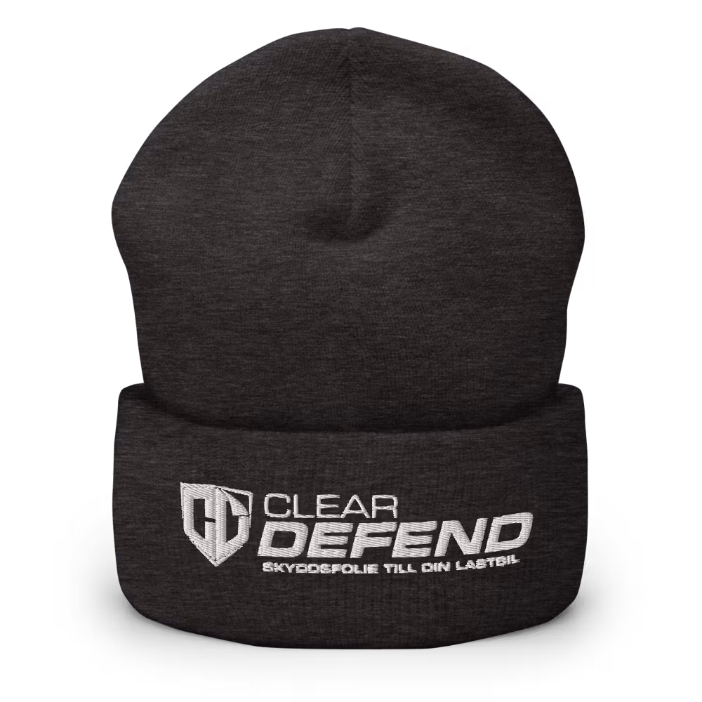 Stickad mössa i mörk grå