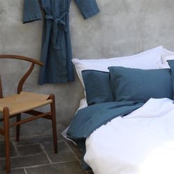 Påslakanset Linen Blend Pure White 150X210+50x60cm