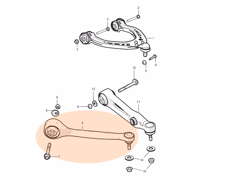 Länkarm framaxel Model S/X