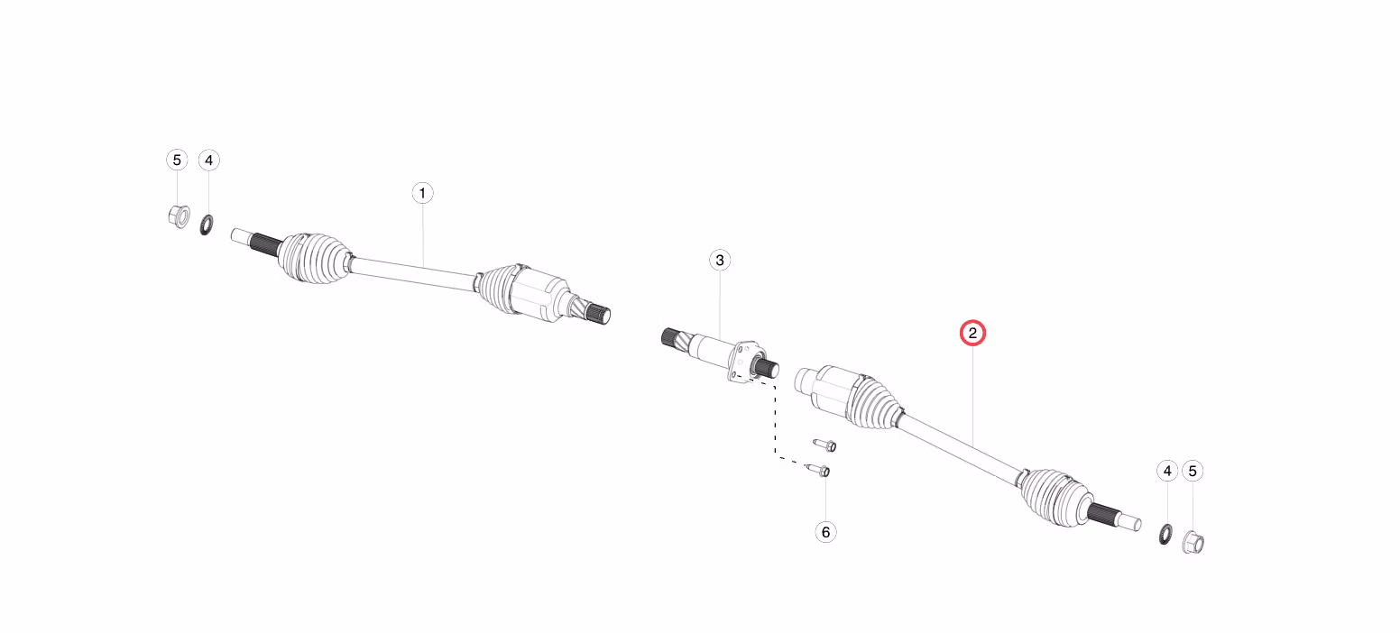 Drivaxel fram Model X 2019-2024