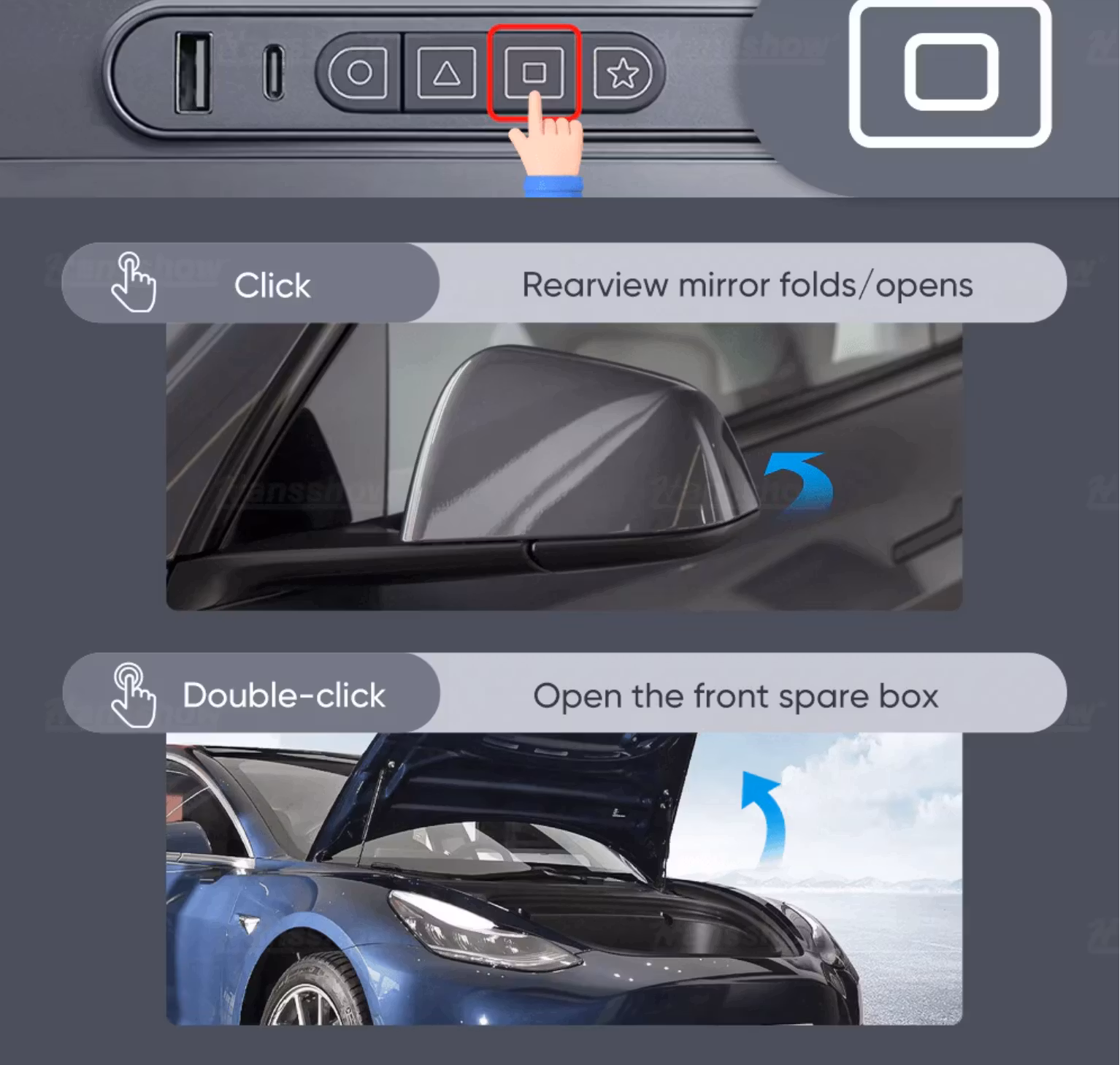 Quick buttons Model 3 / Y