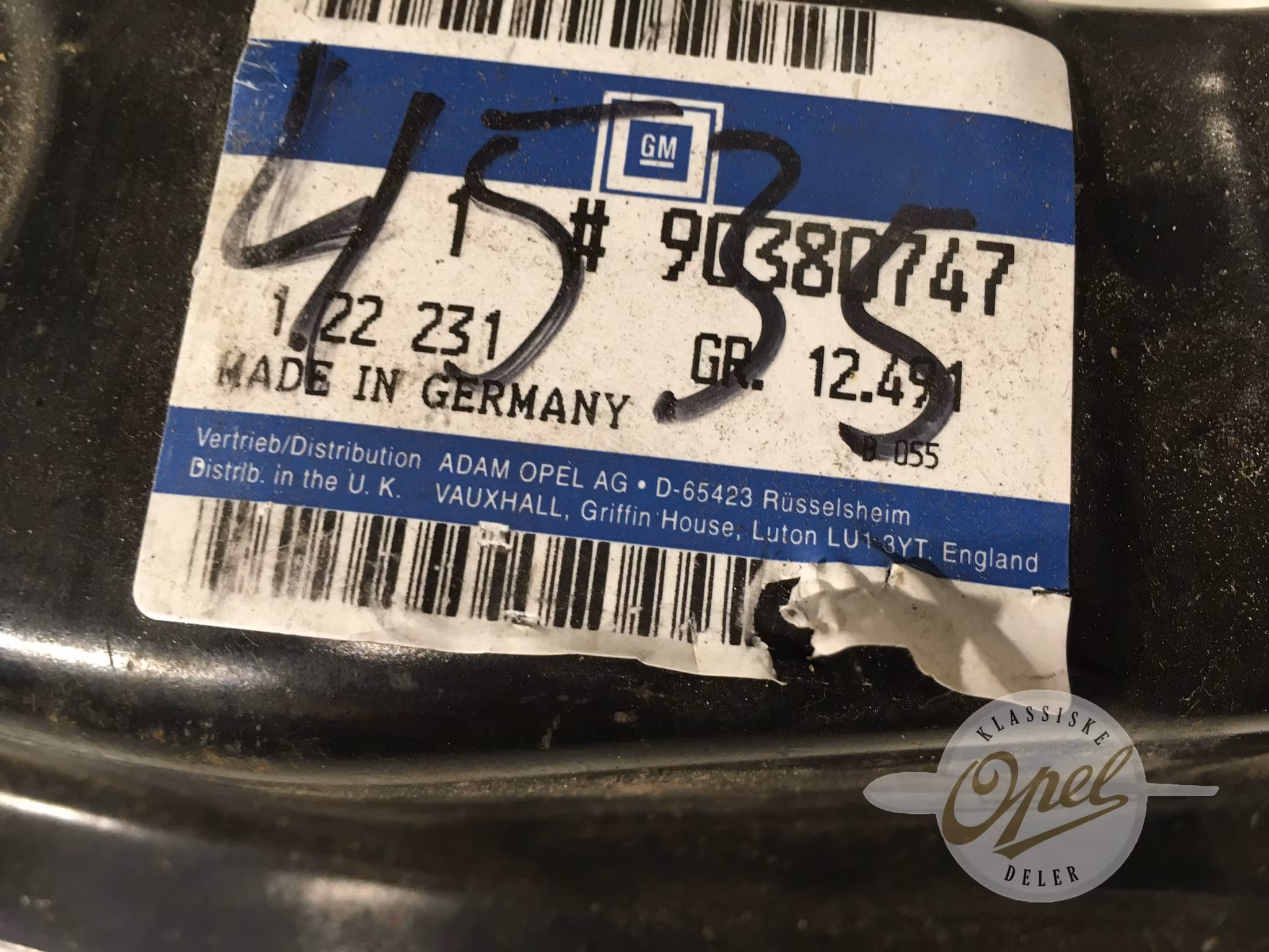 B-stolpe forsterkningspanel venstre