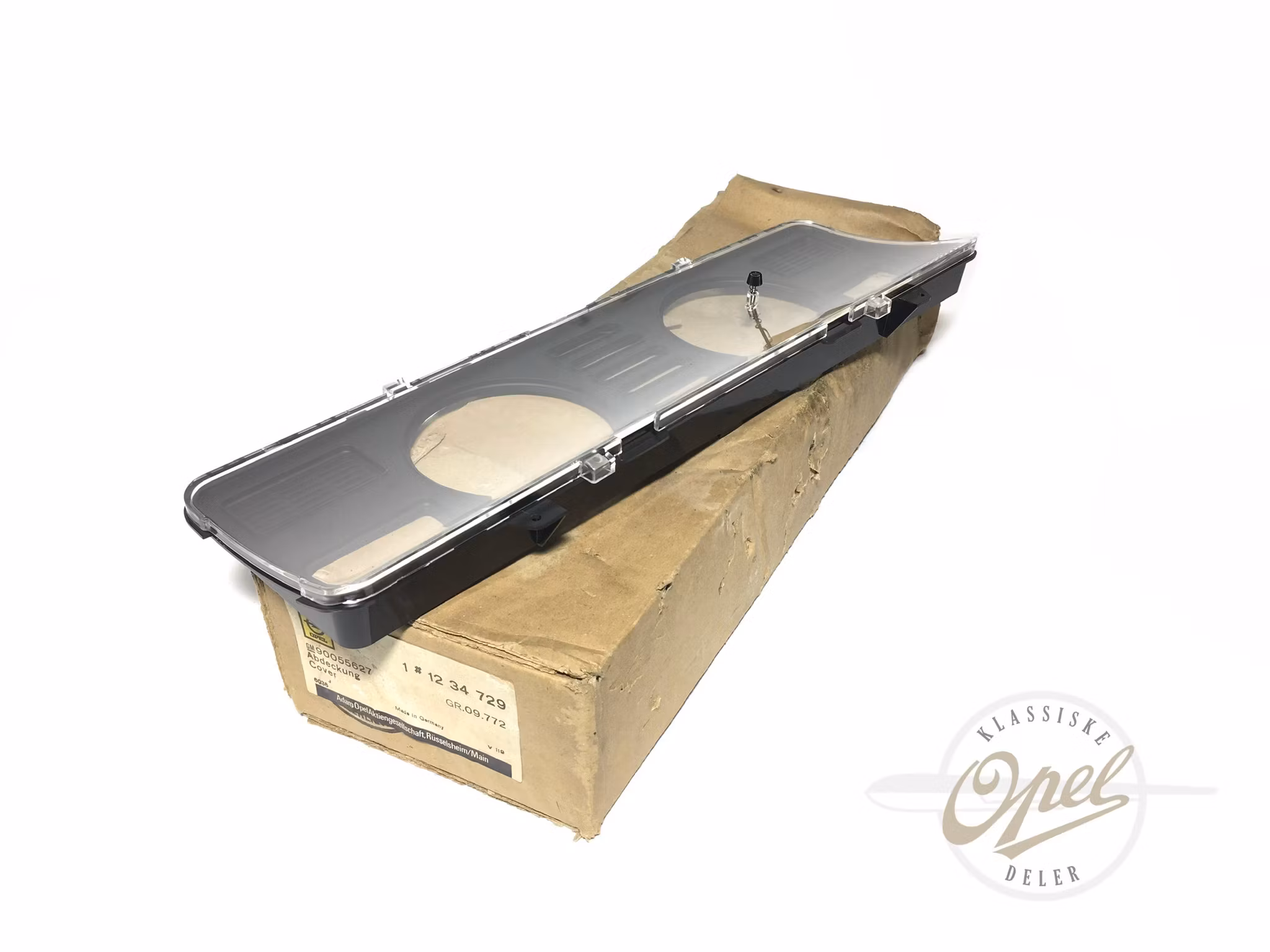 Glass og ramme til instrument