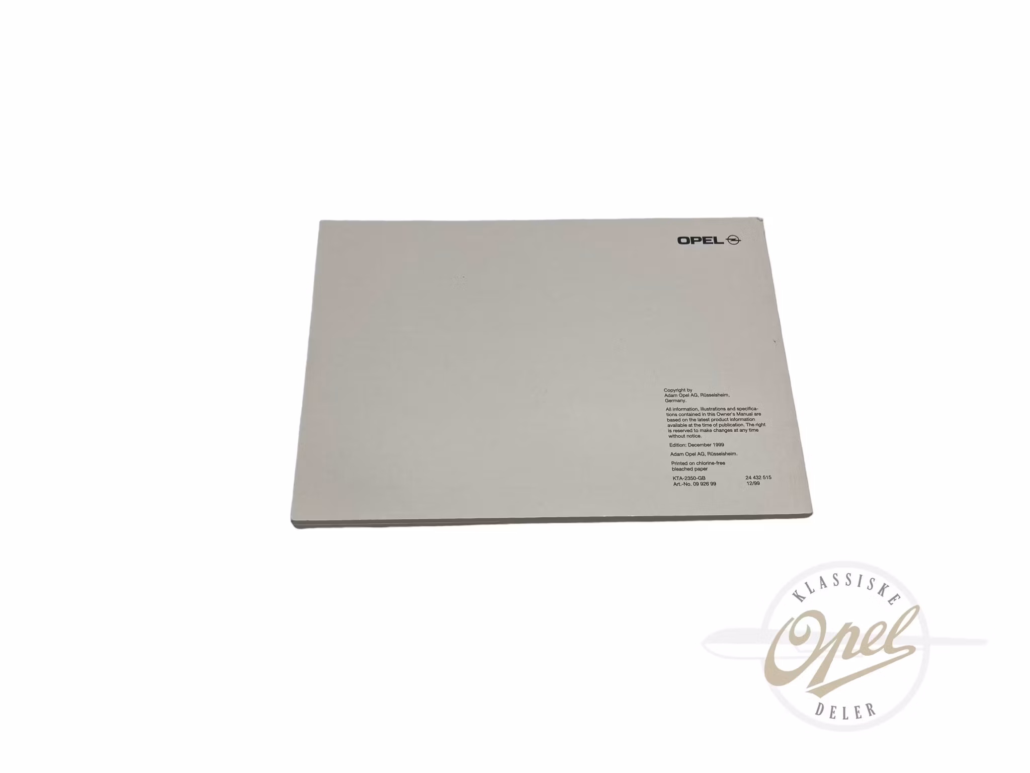 Instruksjonsbok Agila A (GB)