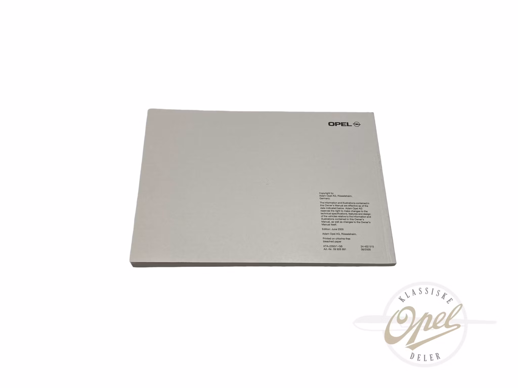 Instruksjonsbok Agila A (GB)