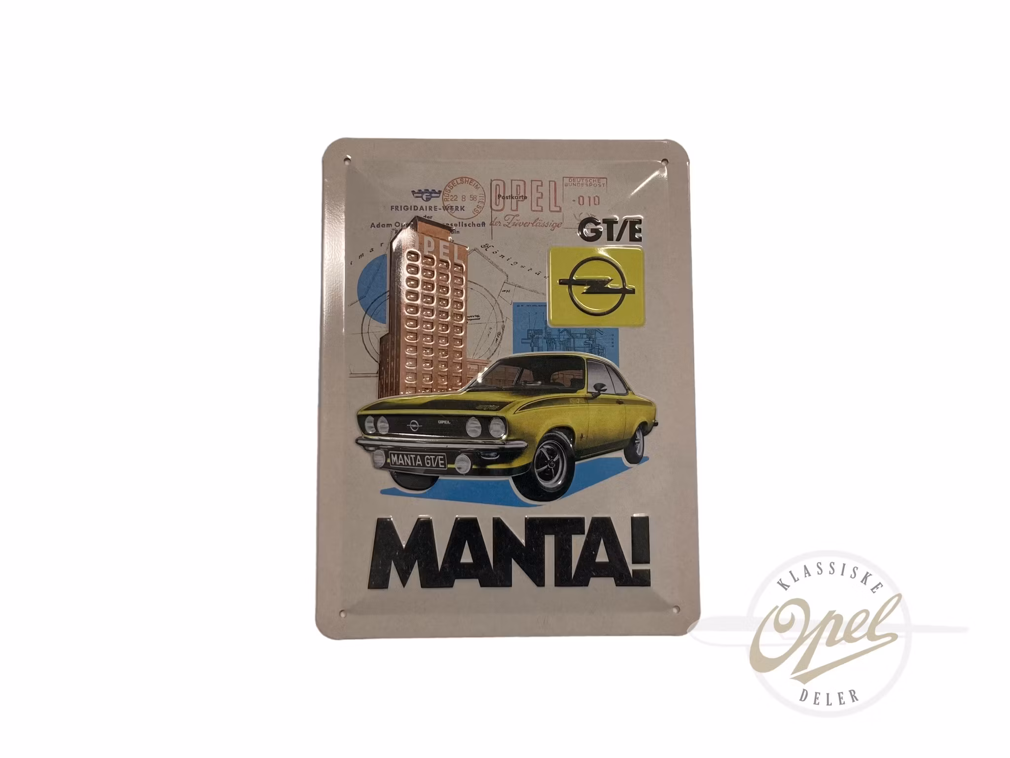 «Opel Manta GT/E» skilt