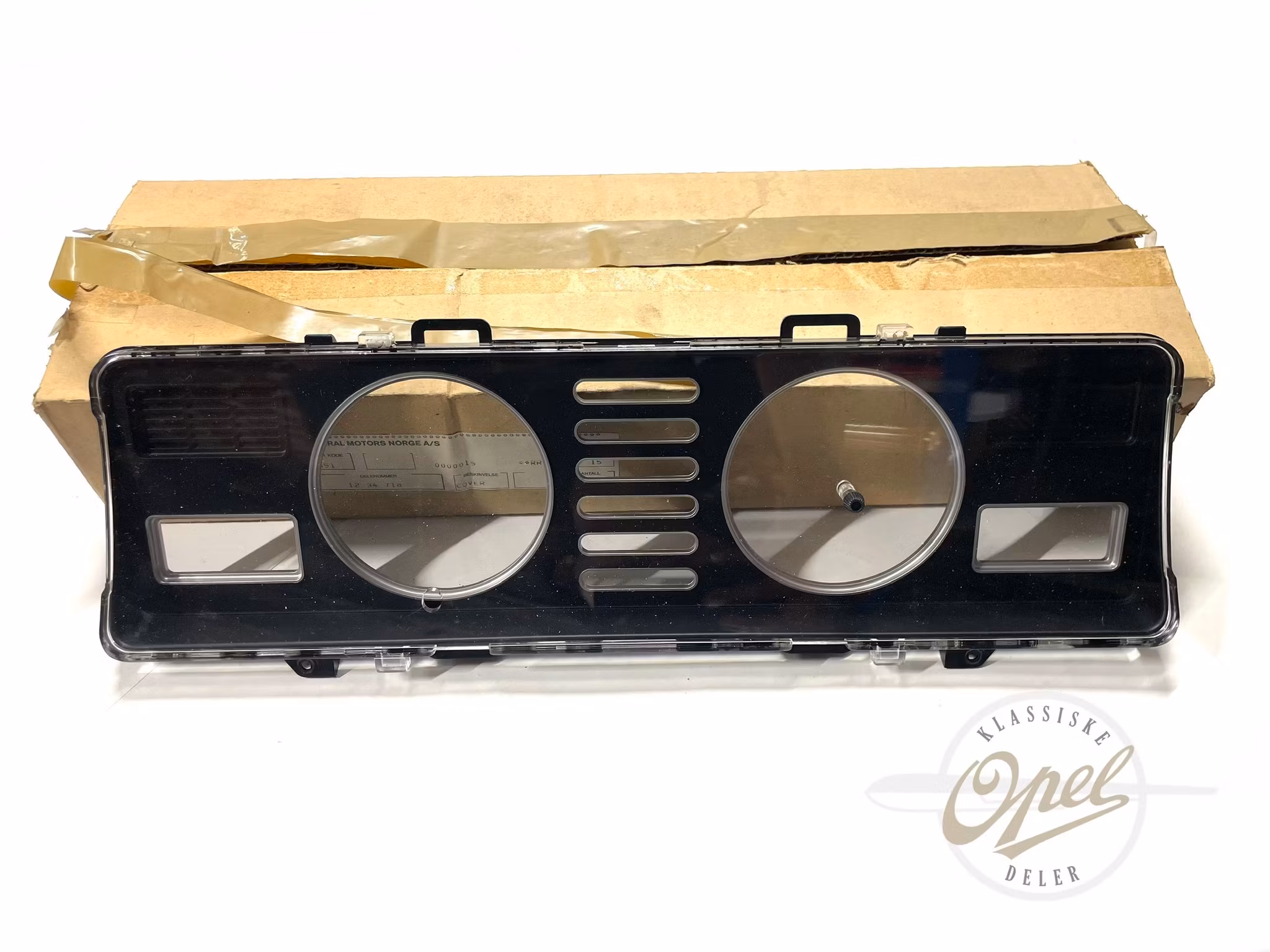 Glass og ramme til instrument