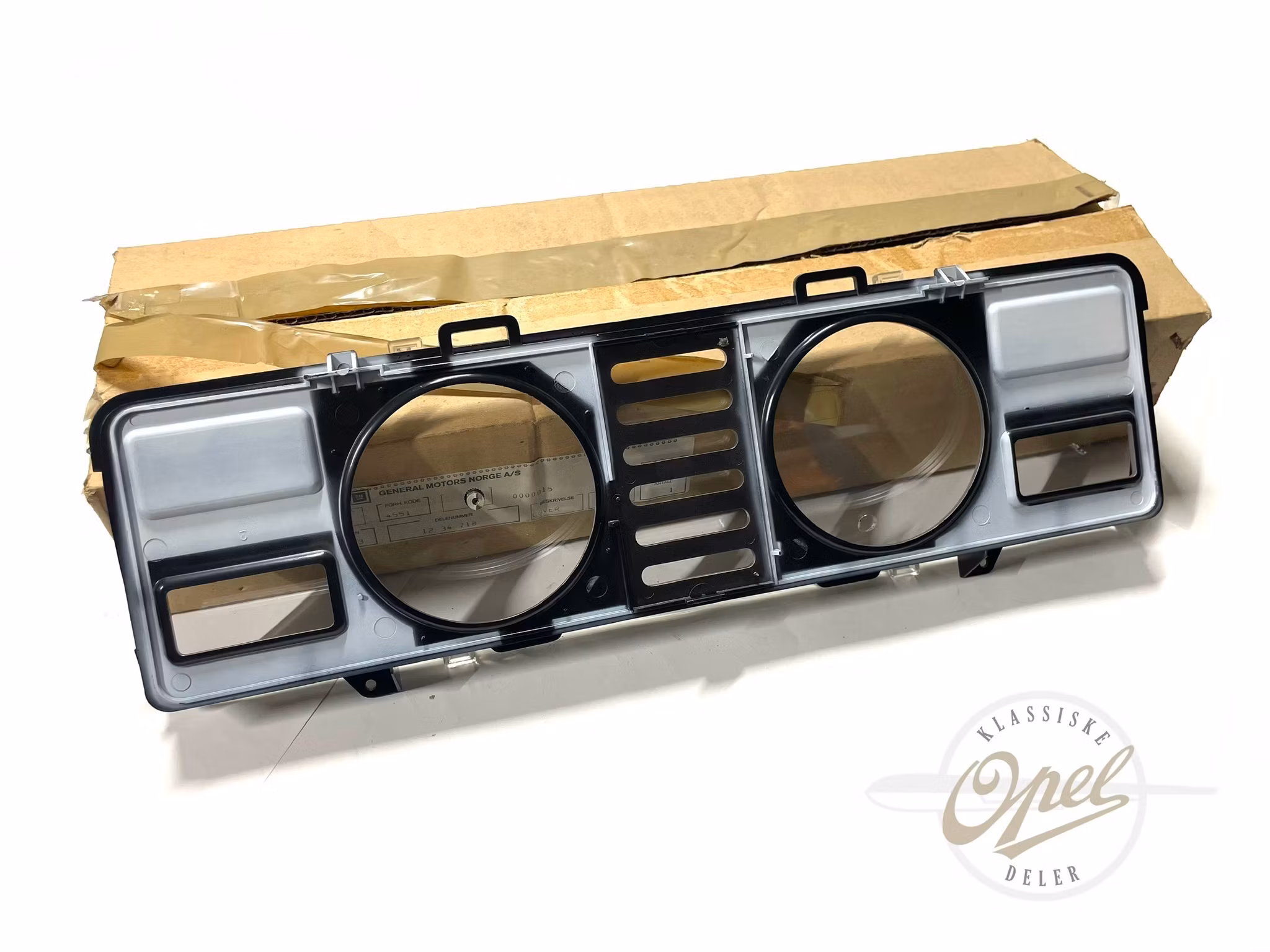 Glass og ramme til instrument