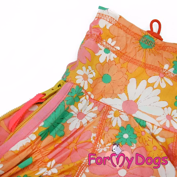 Duster tunn skyddsoverall "Orange Blomma" Tik "For My Dogs" PREORDER