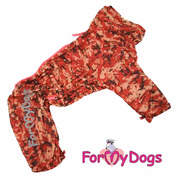 Duster Tunn Skyddsoverall  "Röd Multimönstrad" Tik "For My Dogs" PREORDER