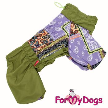 Regnoverall "Green Patchwork" Tik "For My Dogs" PREORDER