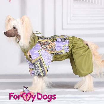 Regnoverall "Green Patchwork" Tik "For My Dogs" PREORDER