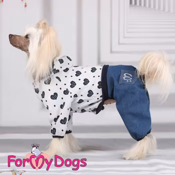Mysdress Suit Pyjamas overall "Hearts" Unisex "For My Dogs" PREORDER