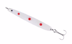 Colonel Z Seatrout II White with red spots med Mustad krok