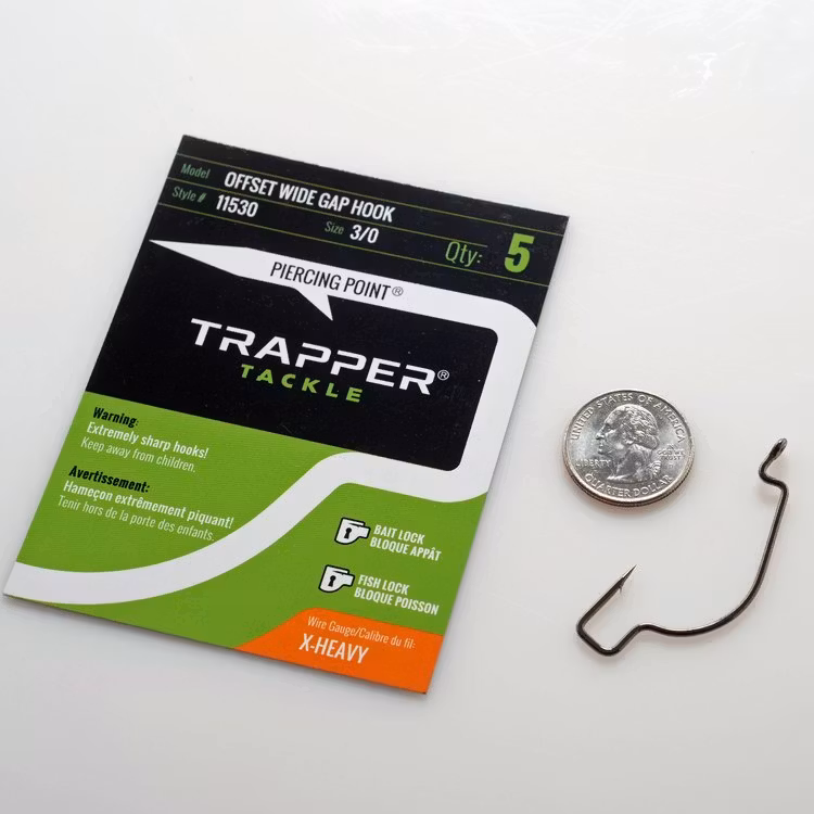 Trapper Hooks Offset Wide Gap Hook – X Heavy Gauge