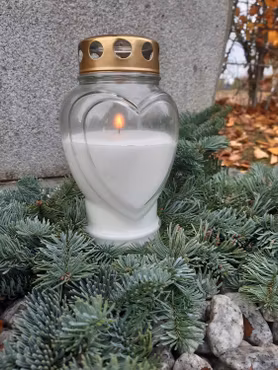 Hjärtformat gravljus