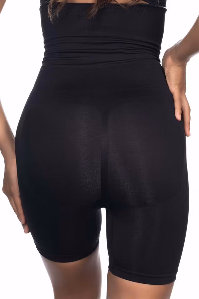 Shapewear-Hög midja dubbelbens korsett-Svart