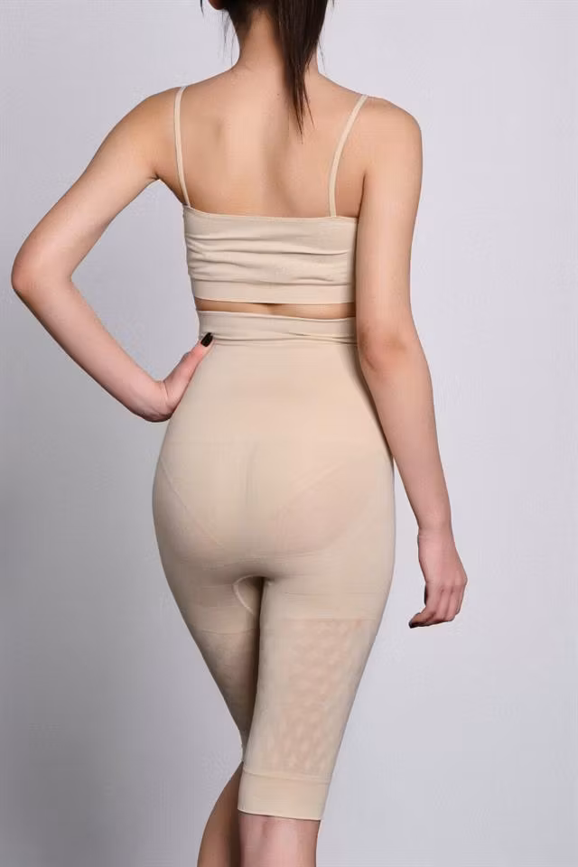Shapewear-Hög midja dubbelbens korsett-Neutral beige