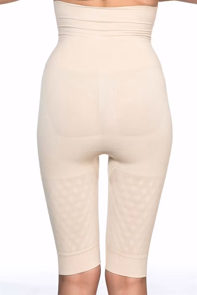 Shapewear-Hög midja dubbelbens korsett-Neutral beige