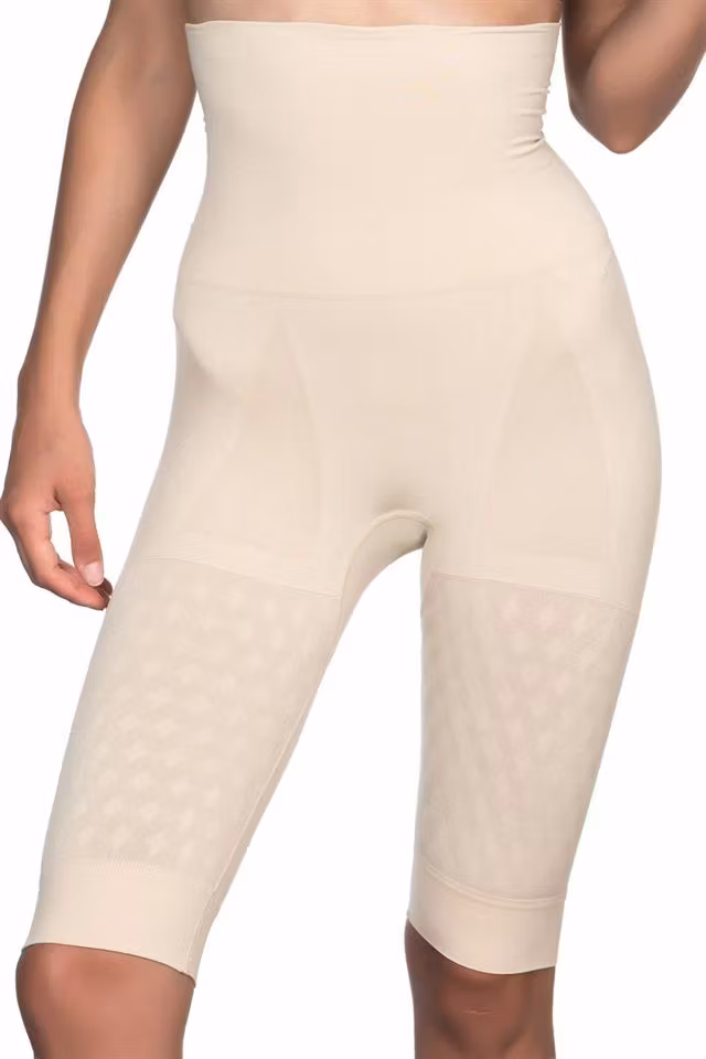 Shapewear-Hög midja dubbelbens korsett-Neutral beige