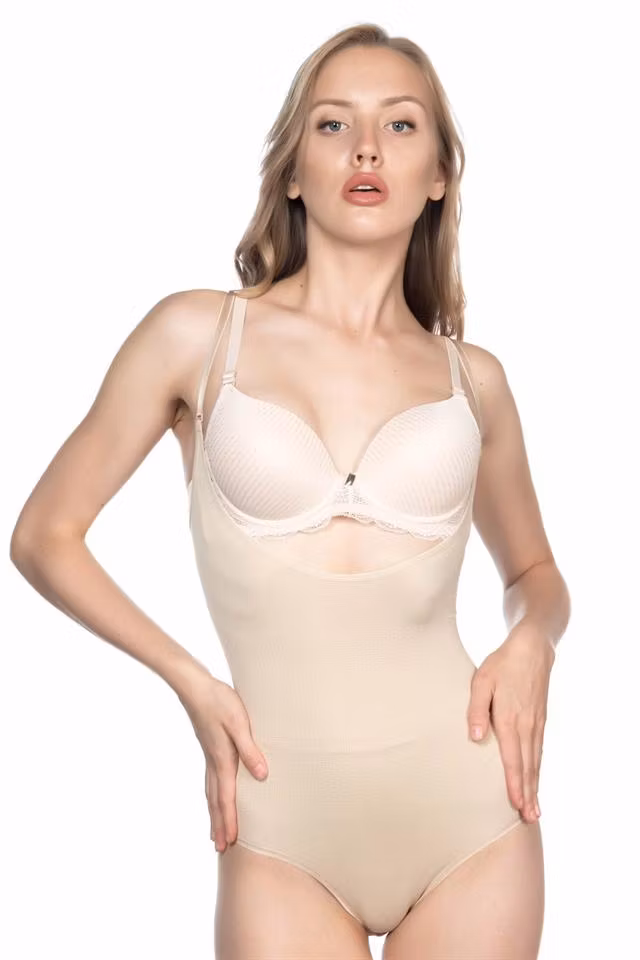 Shapewear-Öppen Body korsett-Neutral beige