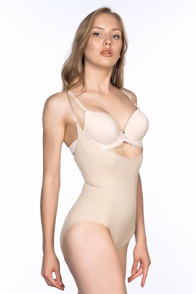 Shapewear-Öppen Body korsett-Neutral beige