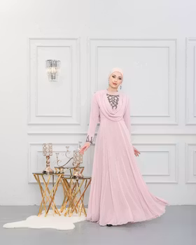 Långärmade klänningar Rosa