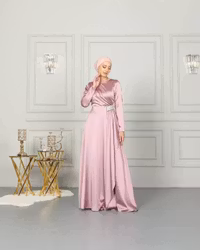 Långärmade klänningar Rosa