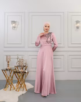 Långärmade klänningar Rosa