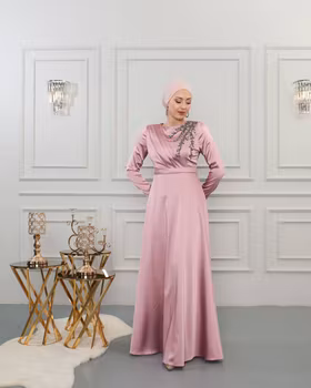 Långärmade klänningar Rosa
