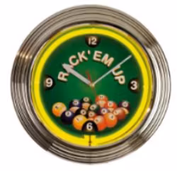 Rack'em up Neon Clock