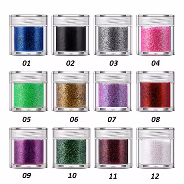 Löst Glitter - 12 Färger