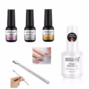 Startkit - Primer, Base & Toplack + Remover + Nagelverktyg