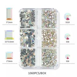 Rhinestones - 6 olika storlekar - 1000st