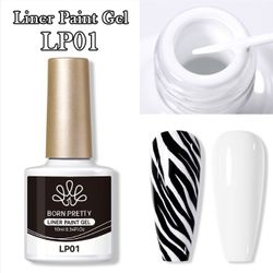 Gellack Decor - LP01 Vit med smal pensel -10ml