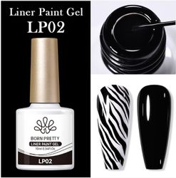 Gellack Decor - LP02 Svart med smal pensel -10ml