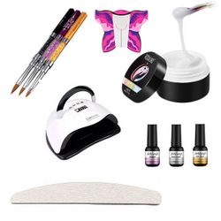 Builder Gel Kit med Mallar + Lampa