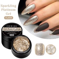 Sparkling Platinum Gel- Gold- 8ml